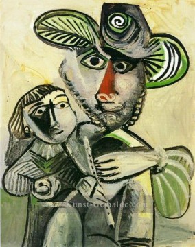 Man a la flute et enfant Paternit 1971 Kubismus Pablo Picasso Ölgemälde